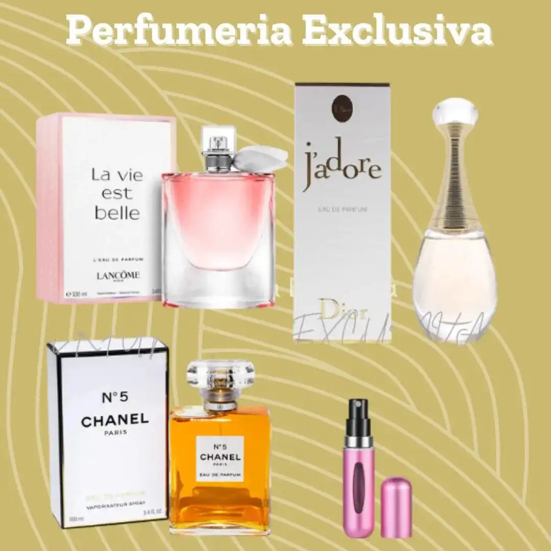 Kit 3 Perfumes - La Vie Es Belle + Chanel N5 + Jadore - El Bazar Digital